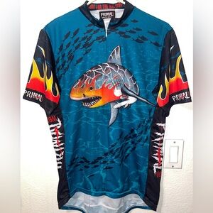 Primal Men's Blue Shark Graphic Short Sleeve Tee